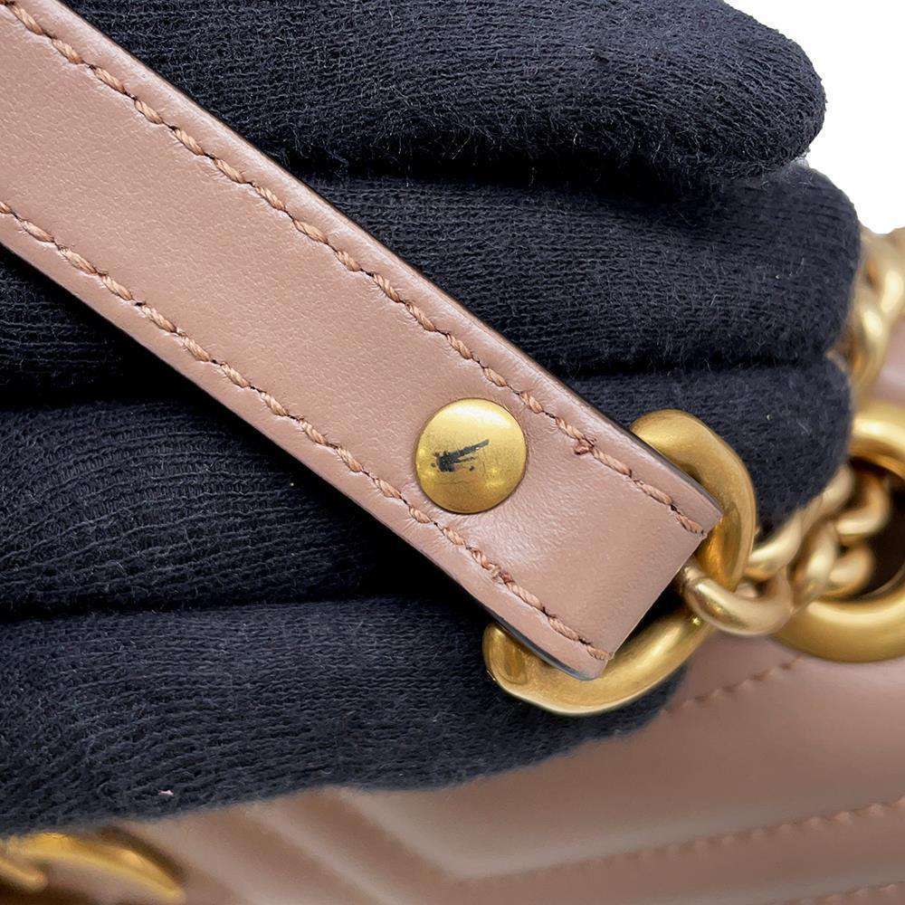 GUCCI GG MarmontQuilted ChainShoulder Jasmin Flower 443497 Leather