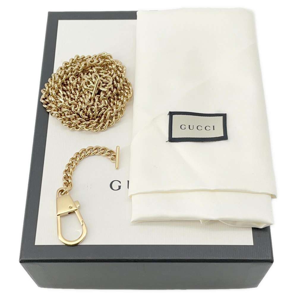 GUCCI Sylvie ChainShoulder White 494646 Leather Size Mini