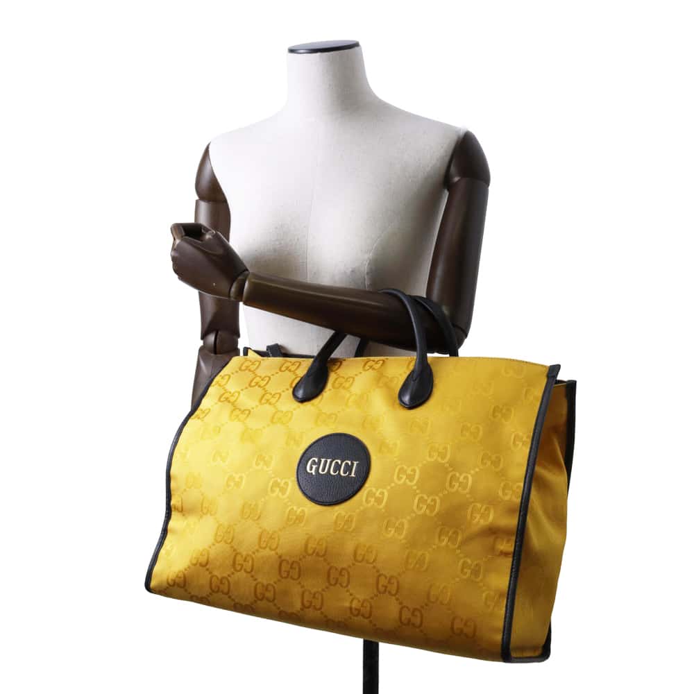 GUCCI Off the Grid 2way Tote Bag Yellow/Black 630353 Nylon Leather
