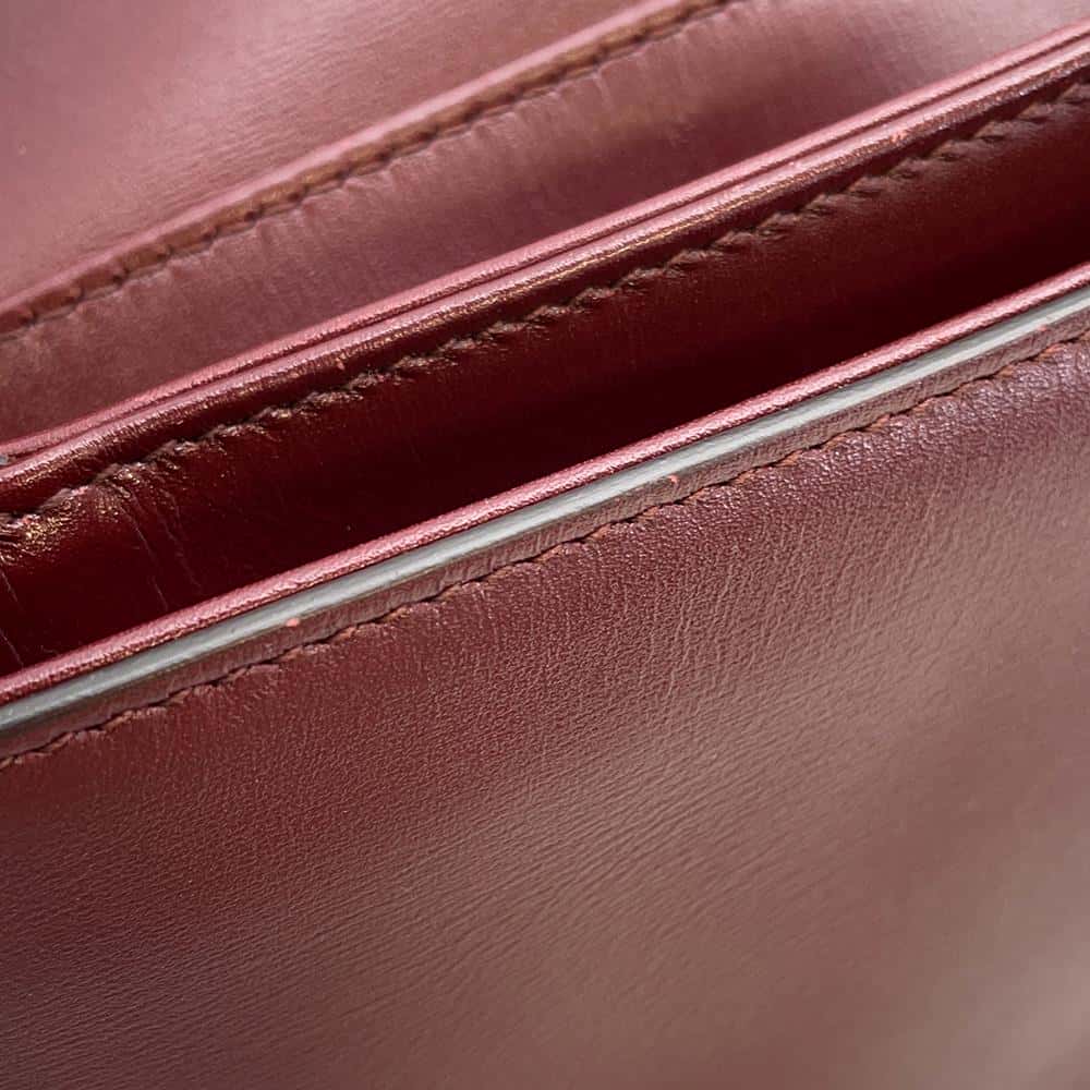 GUCCI GG Marmont Ally Shoulder Bag Bordeaux 550129 Leather Size Small