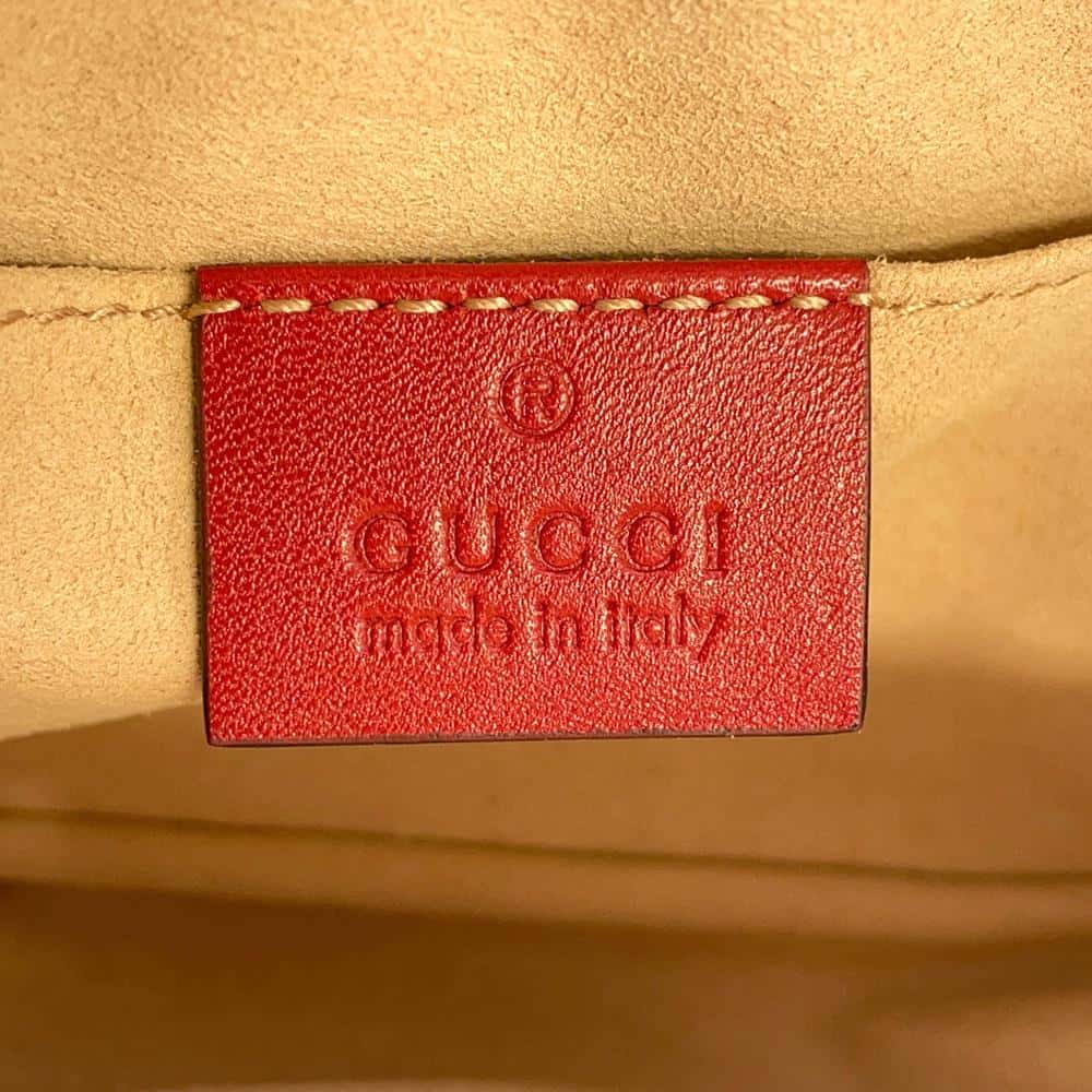 GUCCI Crossbody Bag GG Marmont Red 476434 Leather