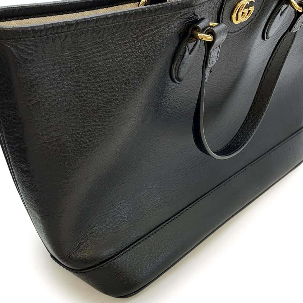 GUCCI Tote Bag Black 765043 Leather Size Small