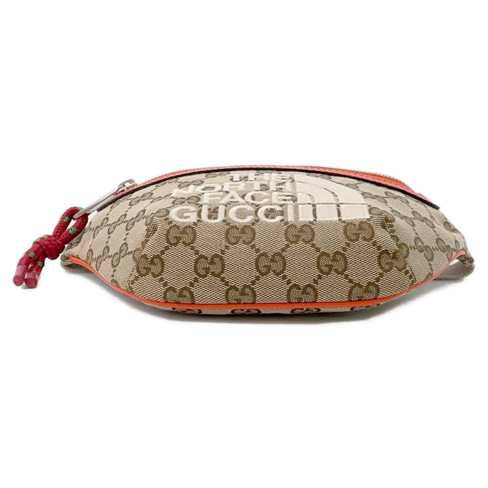 GUCCI Crossbody Bag The North Face Collaboration Orange/Beige 650299 GG Canvas