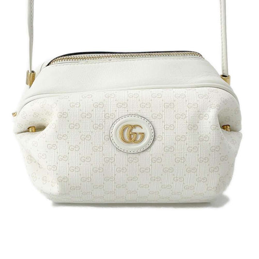GUCCI Candy Motif Micro GG Shoulder Bag White 564580 PVC Leather