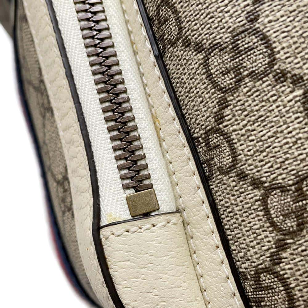GUCCI Ophidia GG Supreme Backpack Beige/White 547965 GG Supreme Canvas Leather