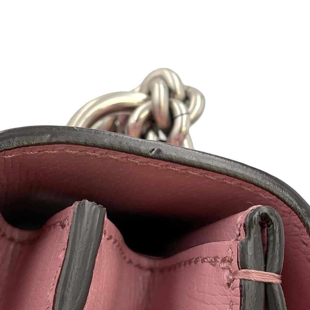 GUCCI Dionysus GG Supreme Heart Valentine ChainShoulder Bag Pink 400249 Leather Size Small