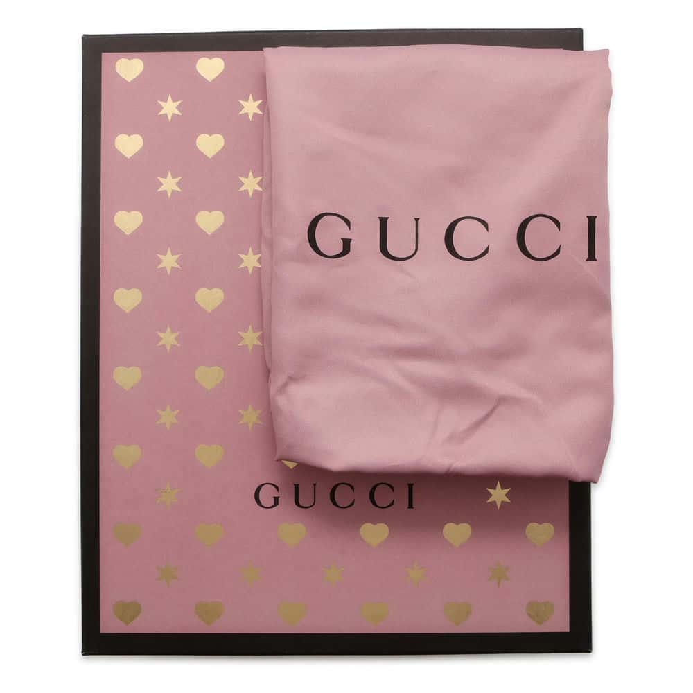 GUCCI Dionysus GG Supreme Heart Valentine ChainShoulder Bag Pink 400249 Leather Size Small