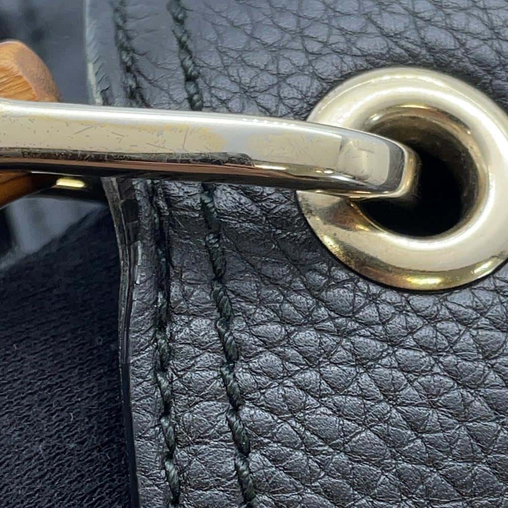 GUCCI Bamboo Shopper Tote Black 336032 Leather