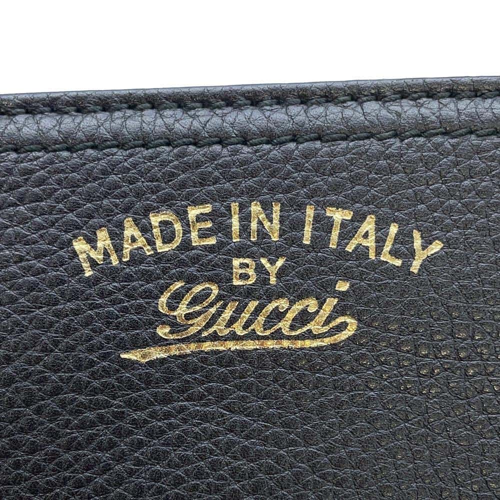 GUCCI Bamboo Shopper Tote Black 336032 Leather