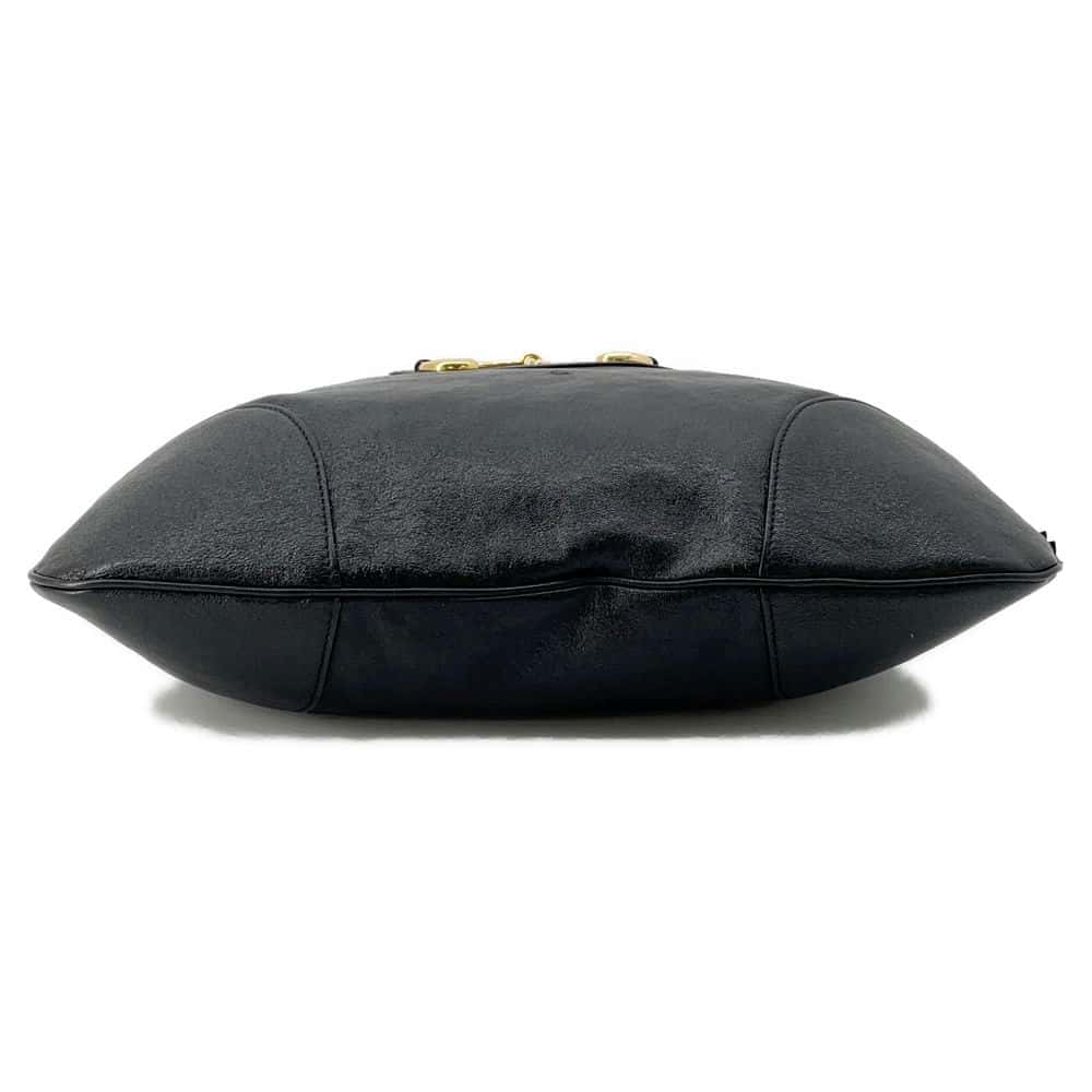 GUCCI Horsebit Shoulder Bag Black 602089 Leather