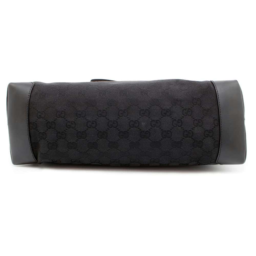 GUCCI GG Canvas Tote Bag Black 34339 Canvas Leather