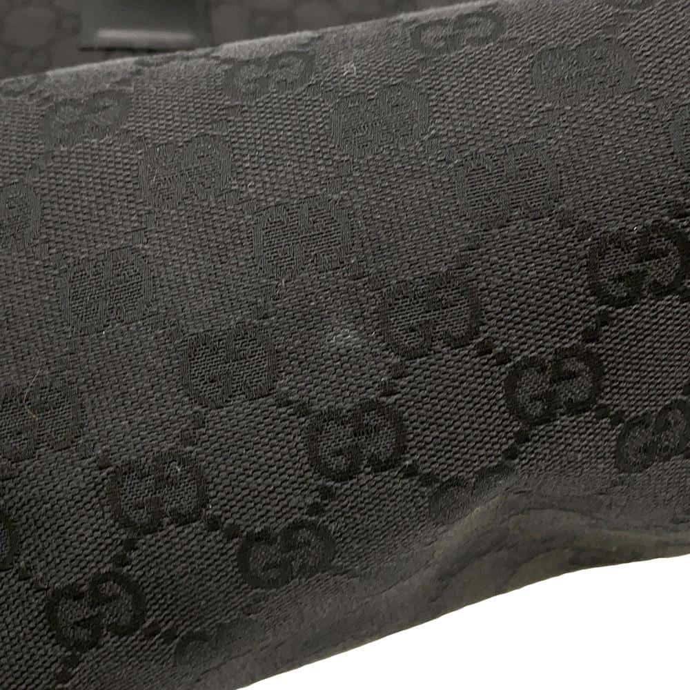 GUCCI GG Canvas Tote Bag Black 34339 Canvas Leather