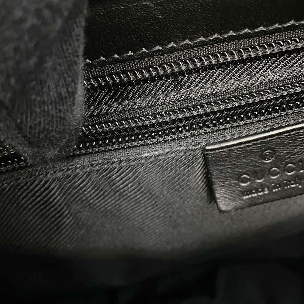 GUCCI GG Canvas Tote Bag Black 34339 Canvas Leather