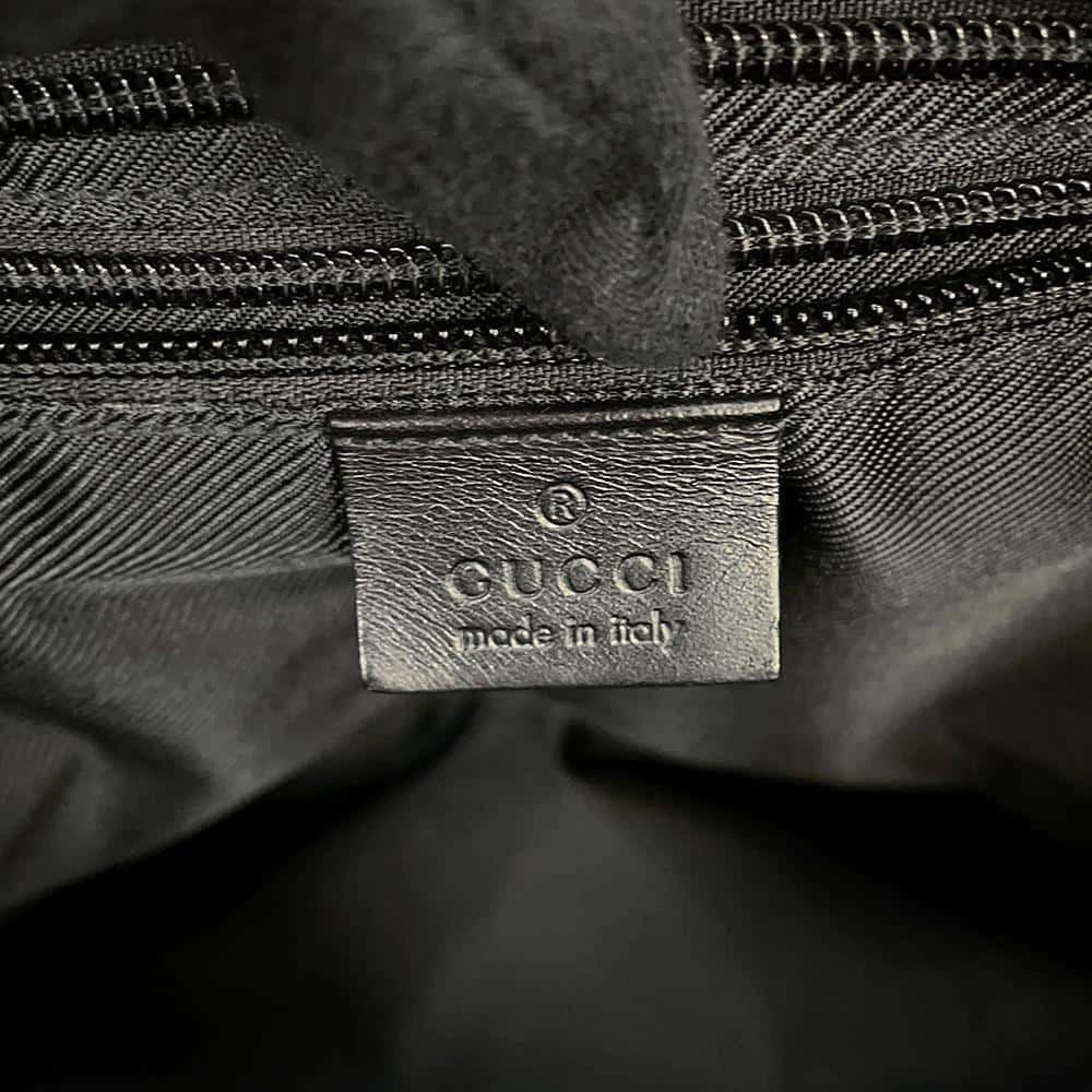 GUCCI GG Canvas Tote Bag Black 34339 Canvas Leather
