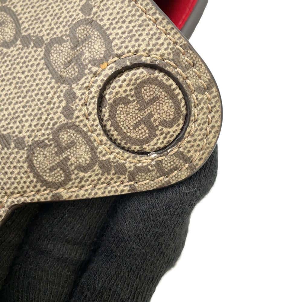GUCCI GG Supreme Heart LOVE ChainShoulder Red/Beige 678131 PVC Coated Canvas Size Small