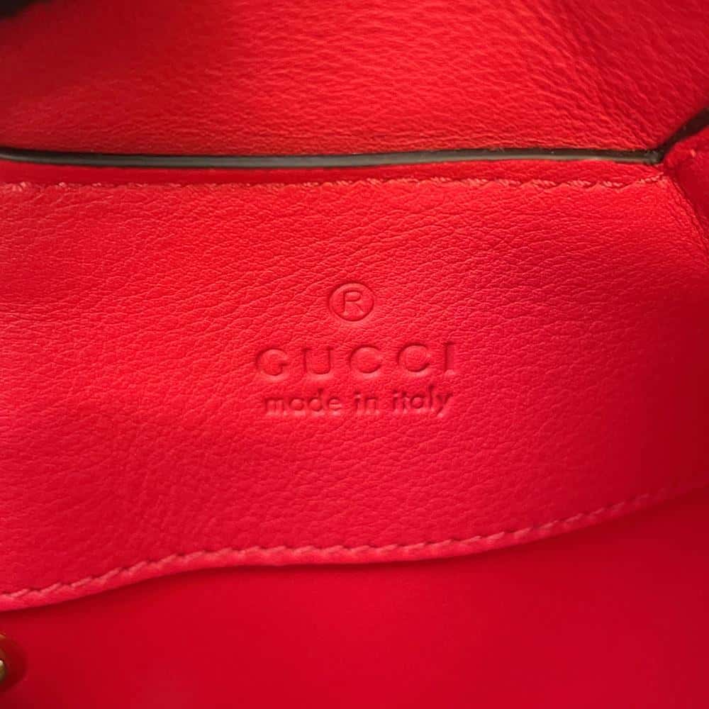 GUCCI GG Supreme Heart LOVE ChainShoulder Red/Beige 678131 PVC Coated Canvas Size Small