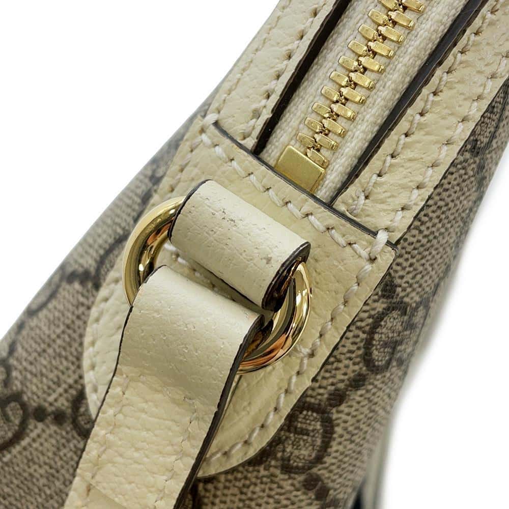 GUCCI Ophidia GG Supreme Shoulder Bag Beige/Ivory 499621 GG SupremeCanvas Leather