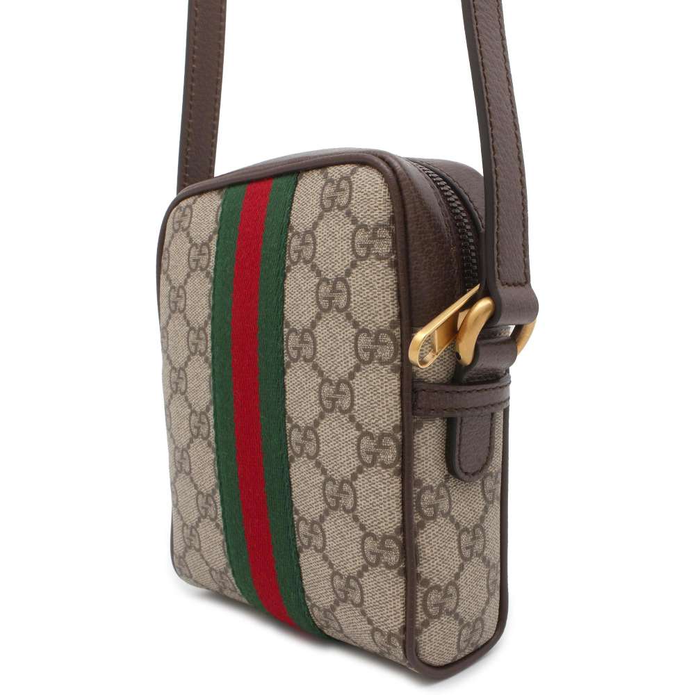 GUCCI GG Supreme Offdia Shoulder Bag Beige/Brown 598127 GG Canvas Leather