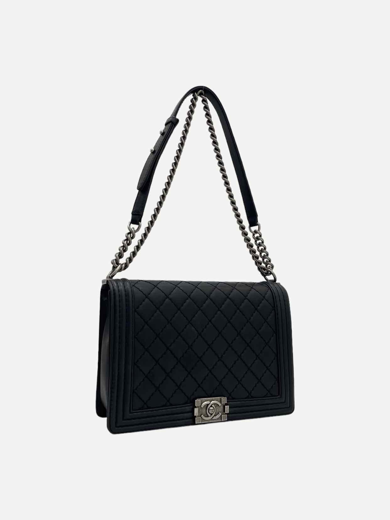 CHANEL Boy Black Quilted Shoulder Bag