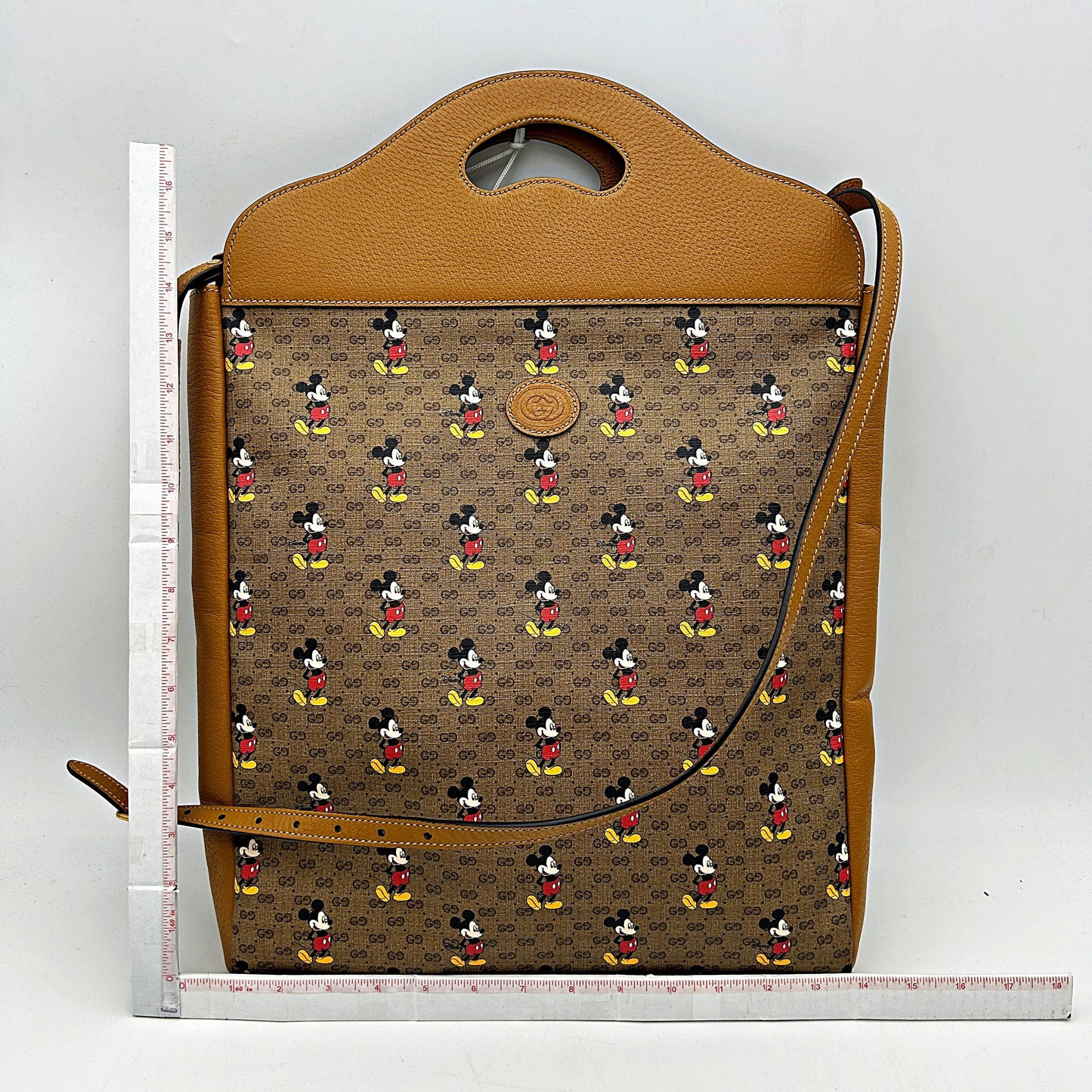 GUCCI X DISNEY Mini Vintage GG Supreme Monogram Mickey Mouse Top Handle Tote Beige Vintage Sun Oil  LA37124