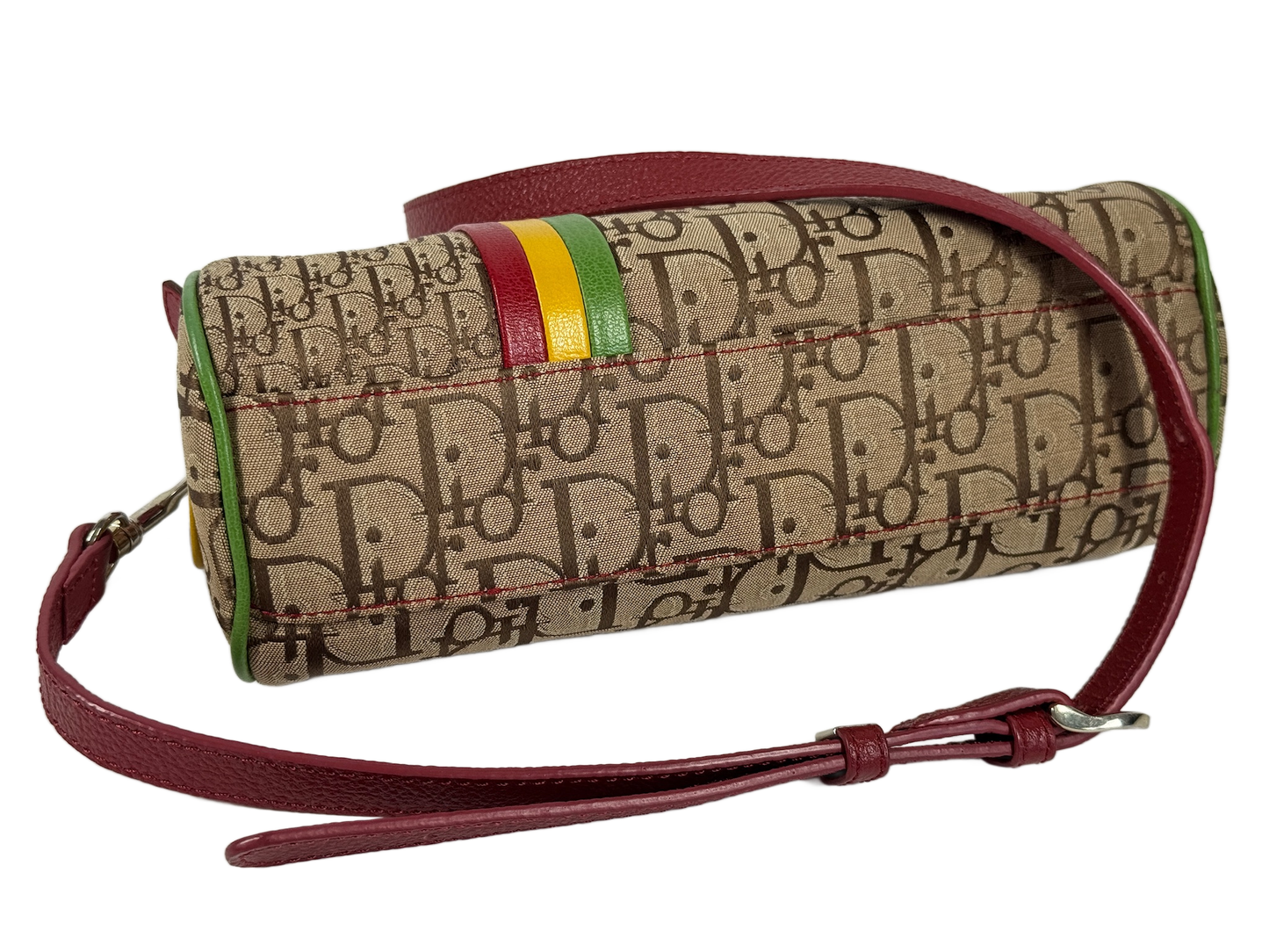 Dior Vintage 2004 Rasta Trotter Monogram Canvas Half Moon Shoulder & Crossbody Bag