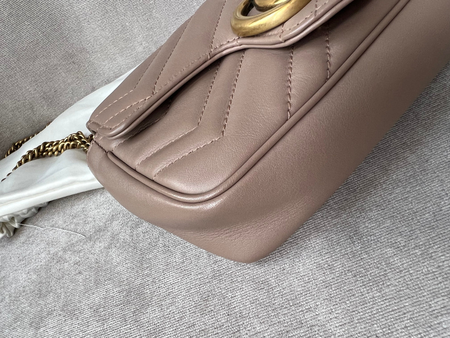 Gucci GG Dusty Pink Marmont Super Mini Shoulder Bag