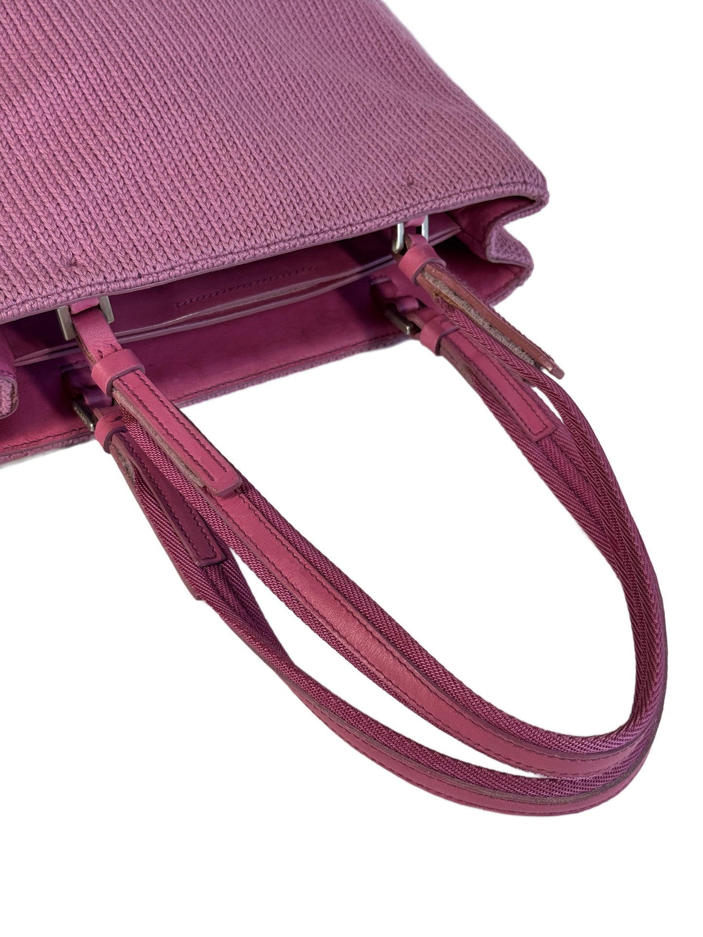 Prada Vintage Pink Wool Knit Small Shoulder Bag