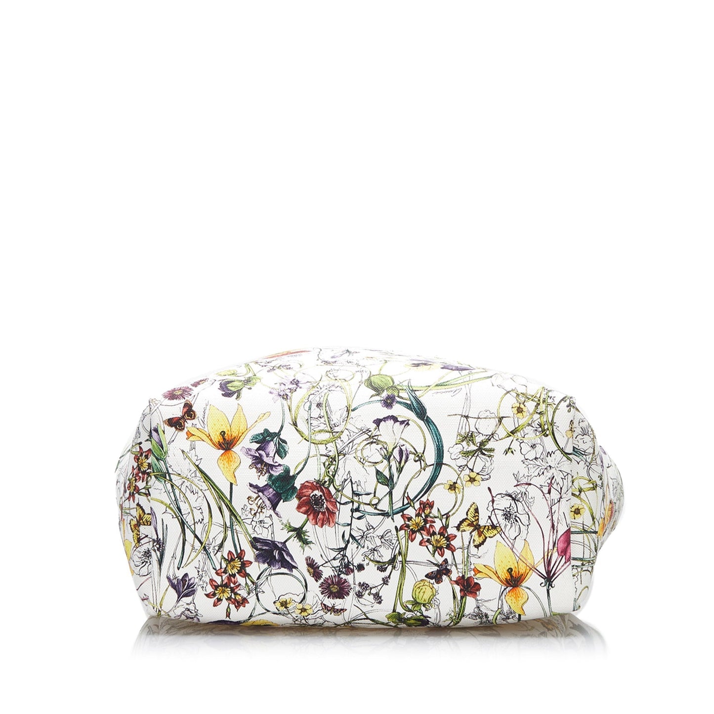 Gucci Tote Bag White Flora Printed Canvas