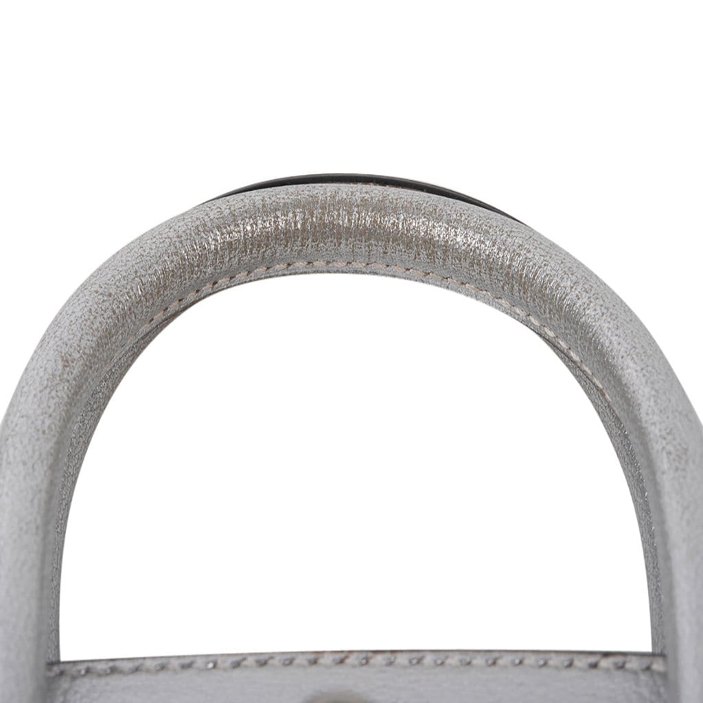 Hermes Birkin 25 Bag Metallic Silver Chevre with Brushed Palladium Hardware