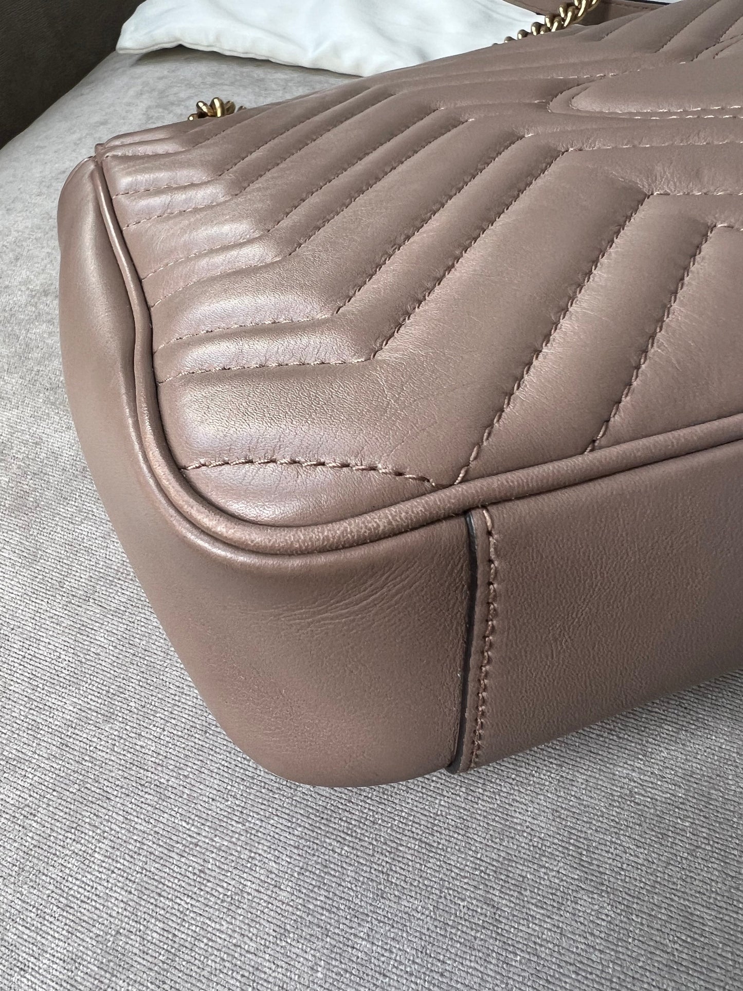 Gucci GG Dusty Pink Marmont Medium Shoulder Bag