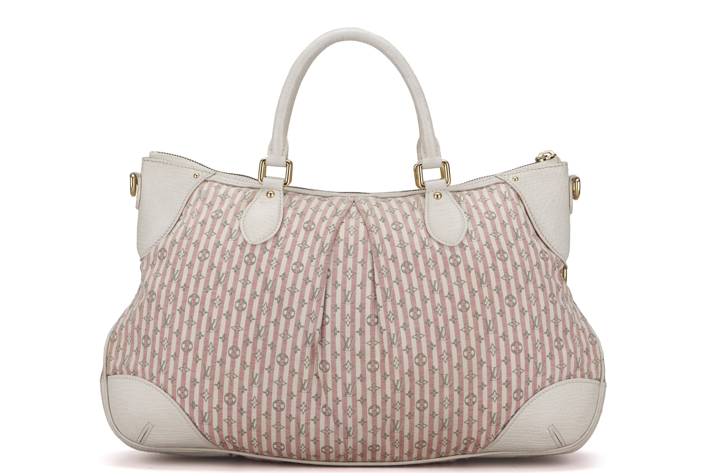 LOUIS VUITTON MINI LIN PINK CANVAS TWO WAY USE SHOULDER BAG, WITH STRAP & DUST COVER