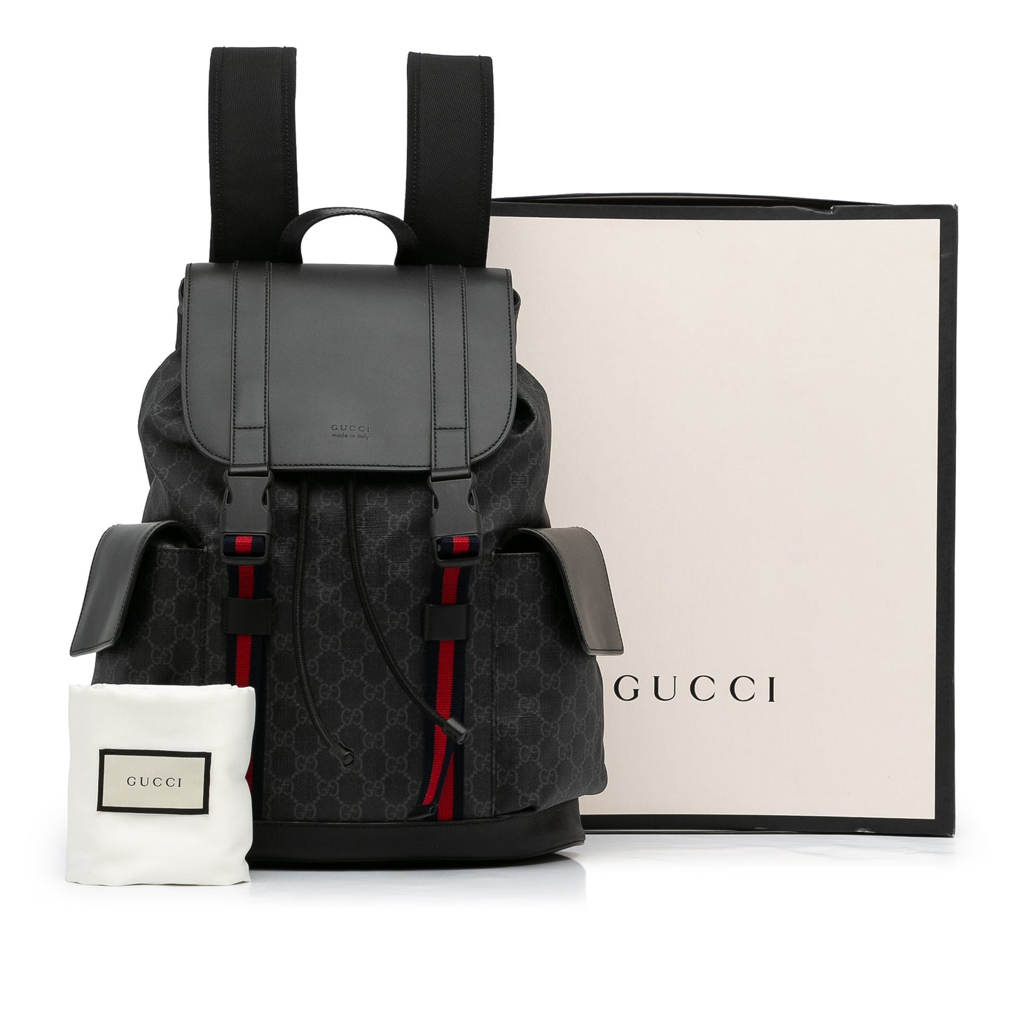 Gucci Web Black GG Supreme Canvas
