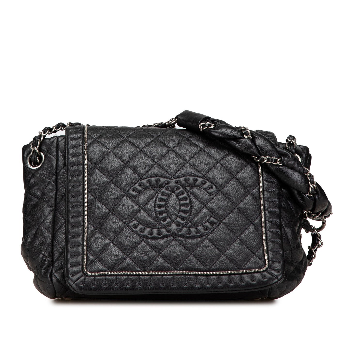 Black Chanel Small Quilted Calfskin Istanbul Accordion Flap Shoulder Bag