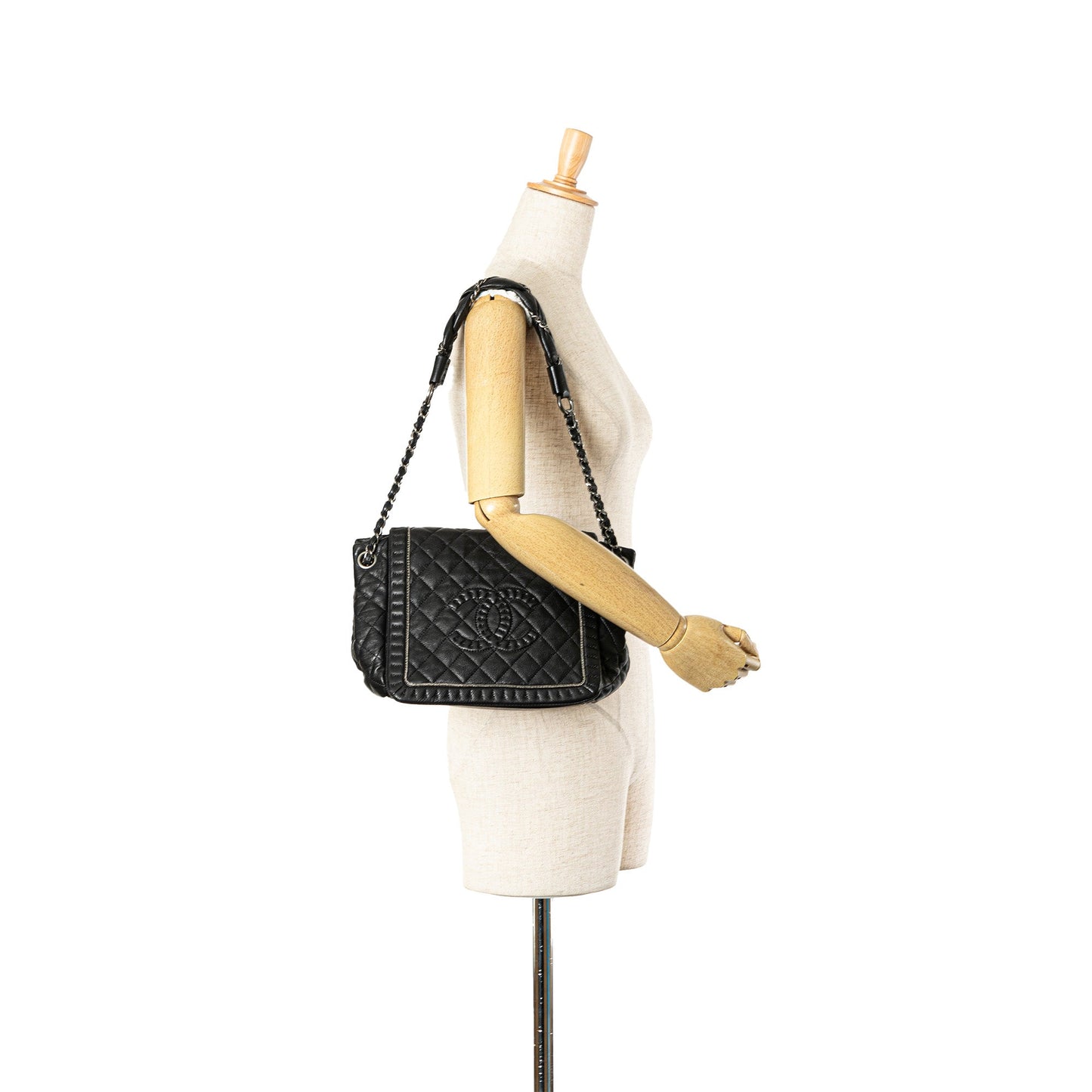 Black Chanel Small Quilted Calfskin Istanbul Accordion Flap Shoulder Bag