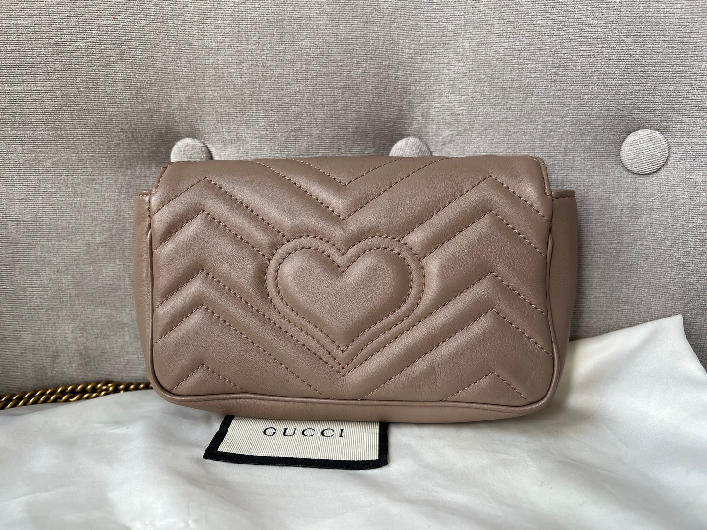 Gucci GG Dusty Pink Marmont Super Mini Shoulder Bag