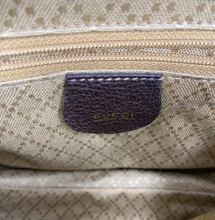 Gucci Suede Tote w Bamboo handle