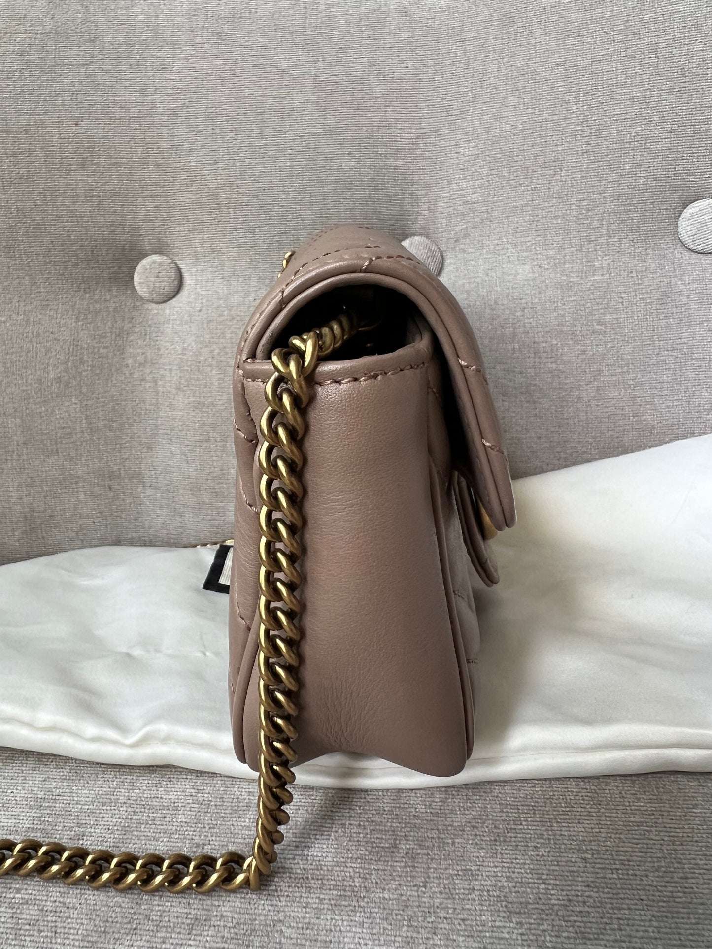 Gucci GG Dusty Pink Marmont Super Mini Shoulder Bag
