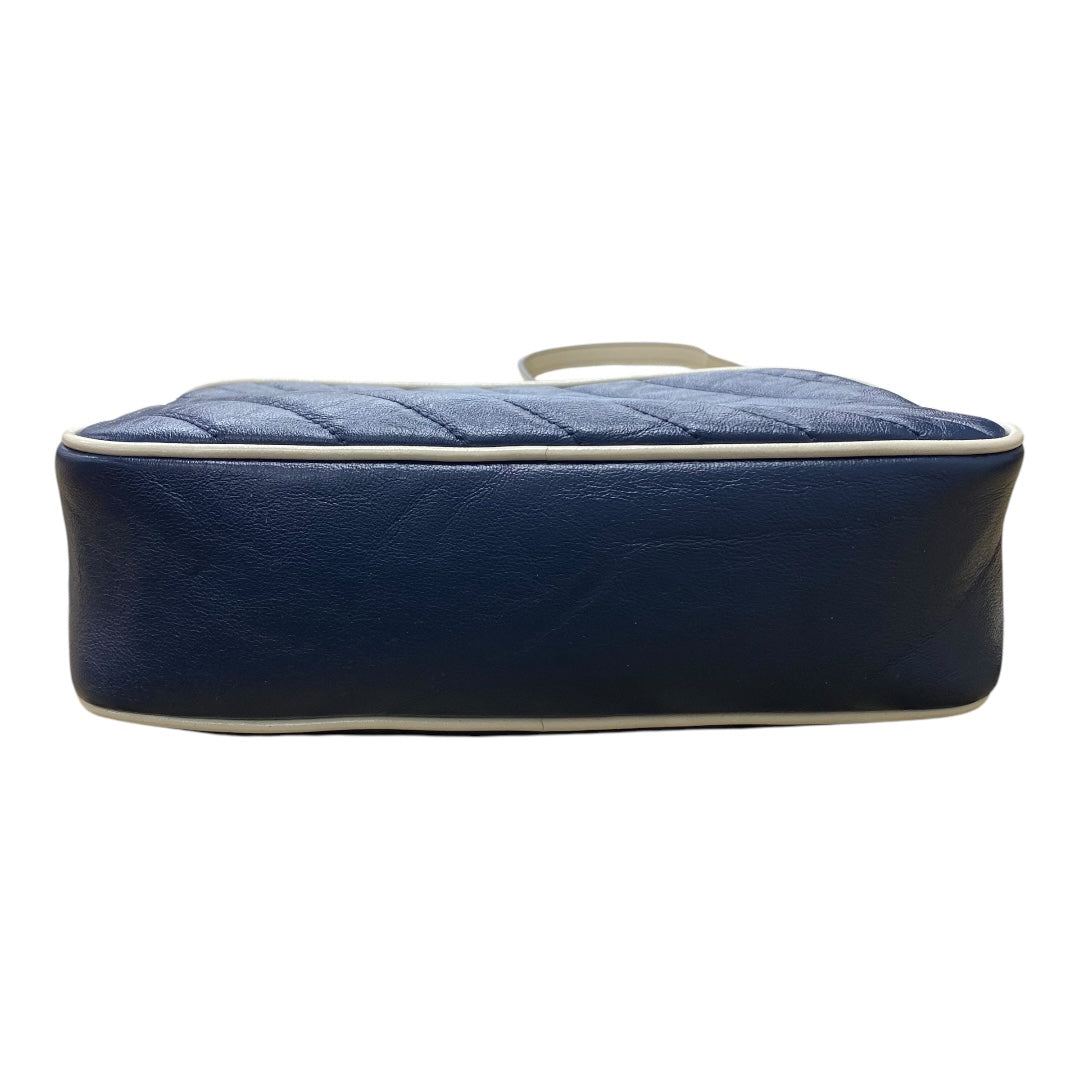 Handbag Luxury Designer By Gucci In Blue & White, Size:Medium