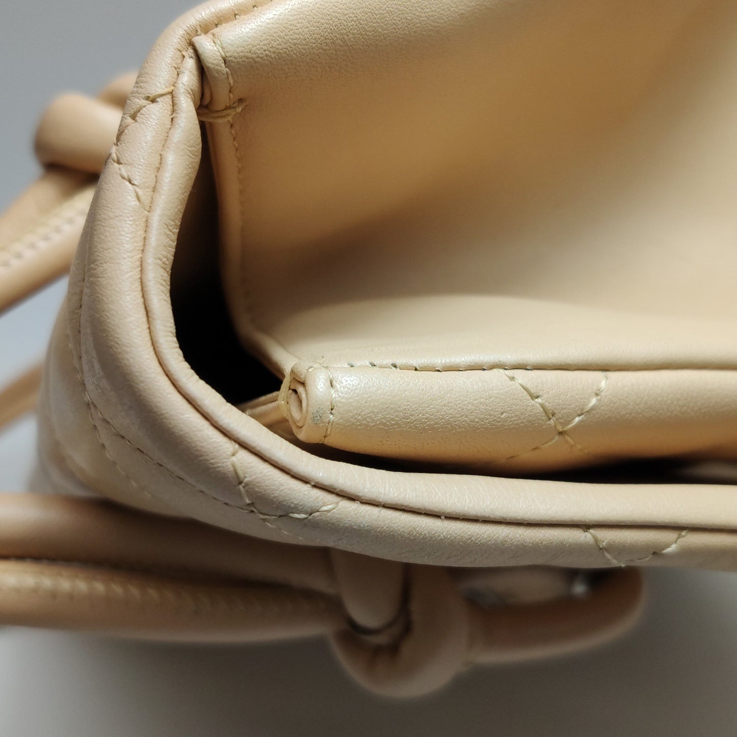 Chanel Cambon Flap Maxi Beige Calfskin Leather Double Strap Shoulder Bag