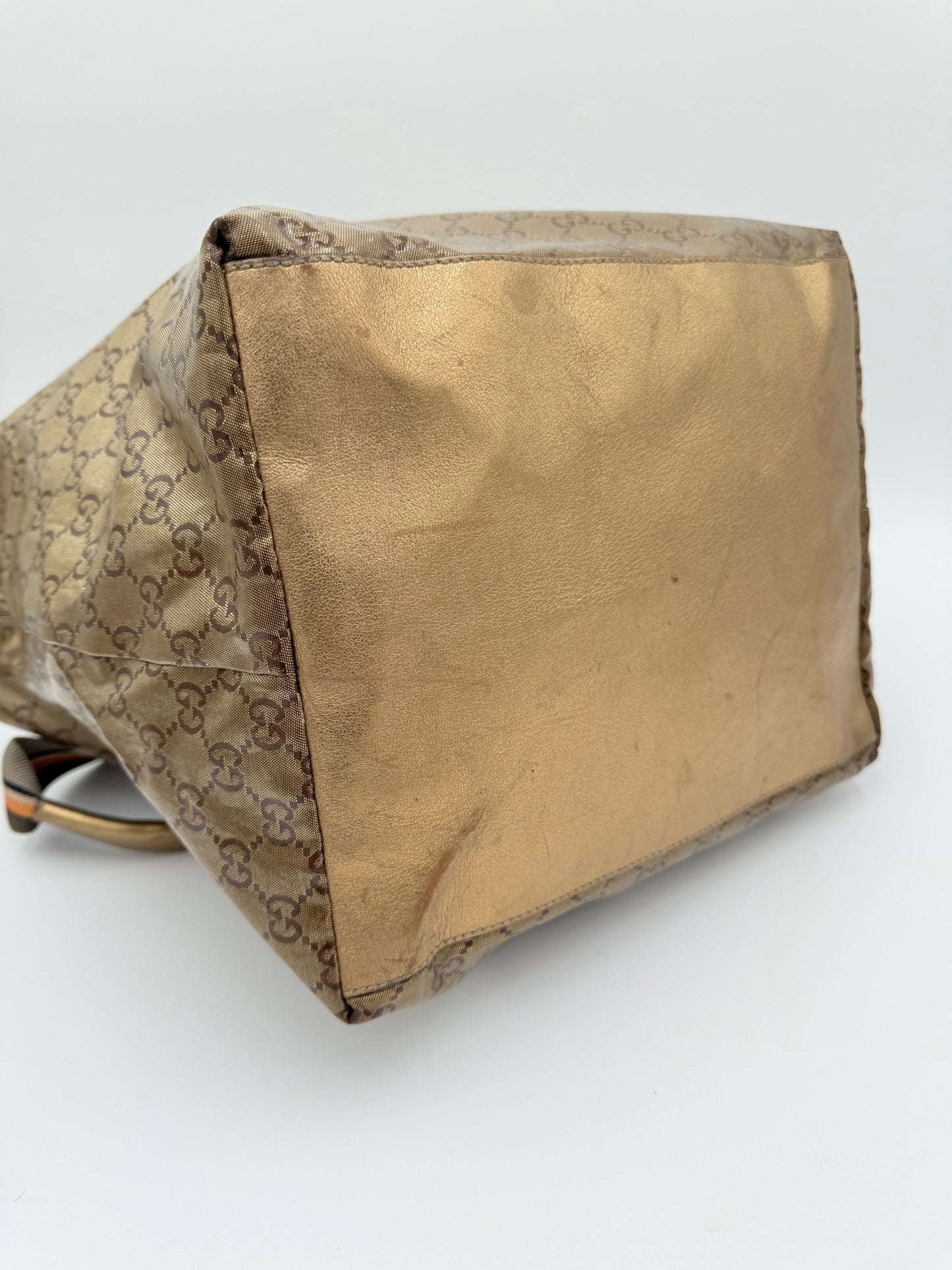 Tote Luxury Designer By Gucci In Gold, Size:Large