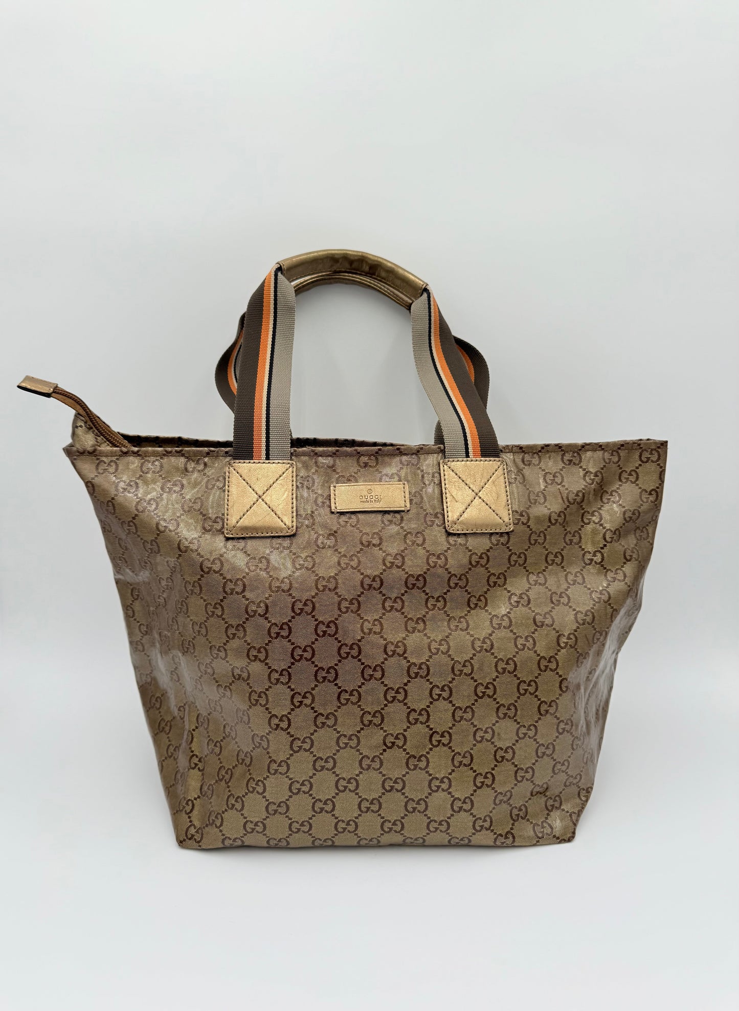 Tote Luxury Designer By Gucci In Gold, Size:Large