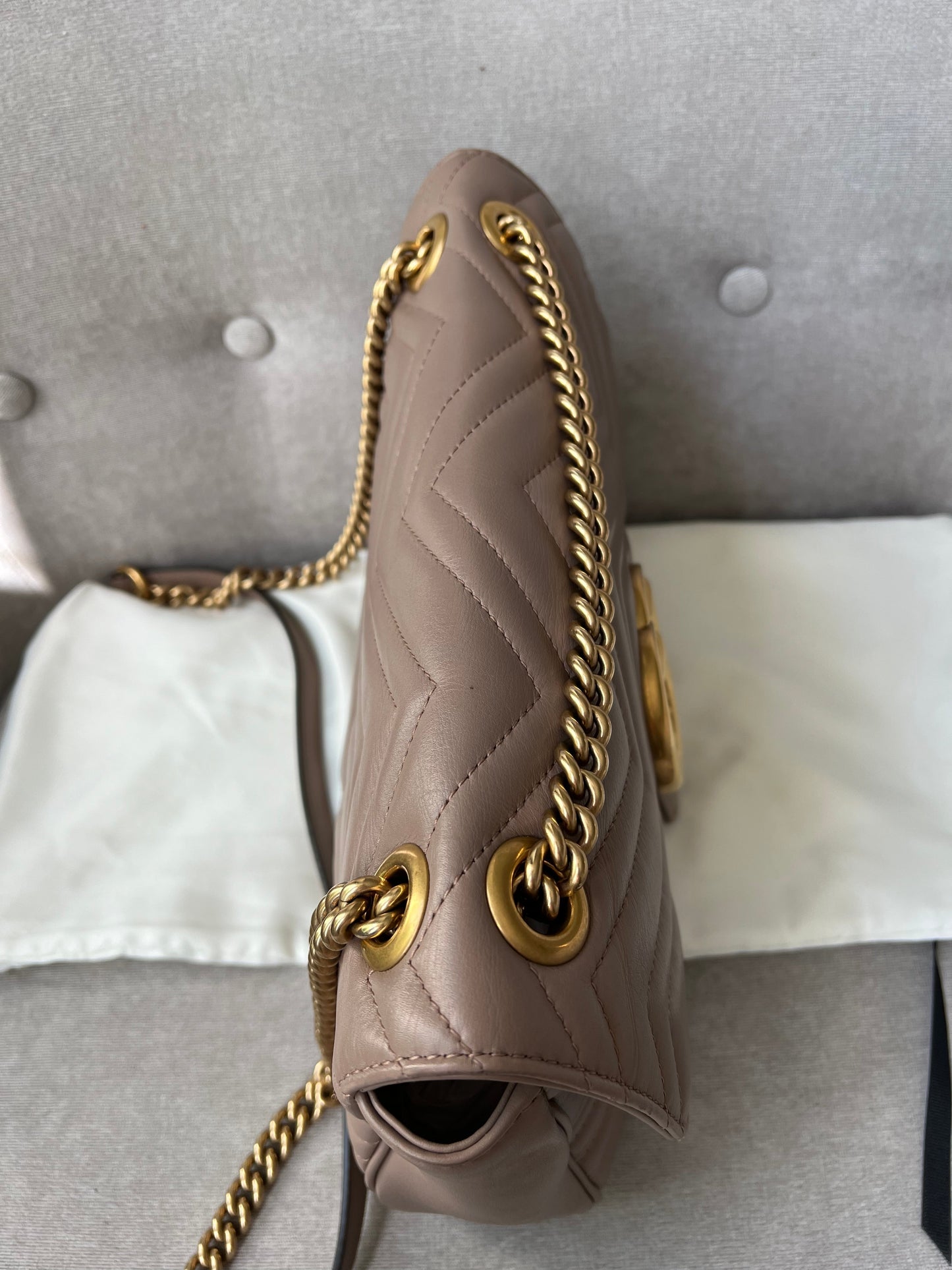 Gucci GG Dusty Pink Marmont Medium Shoulder Bag
