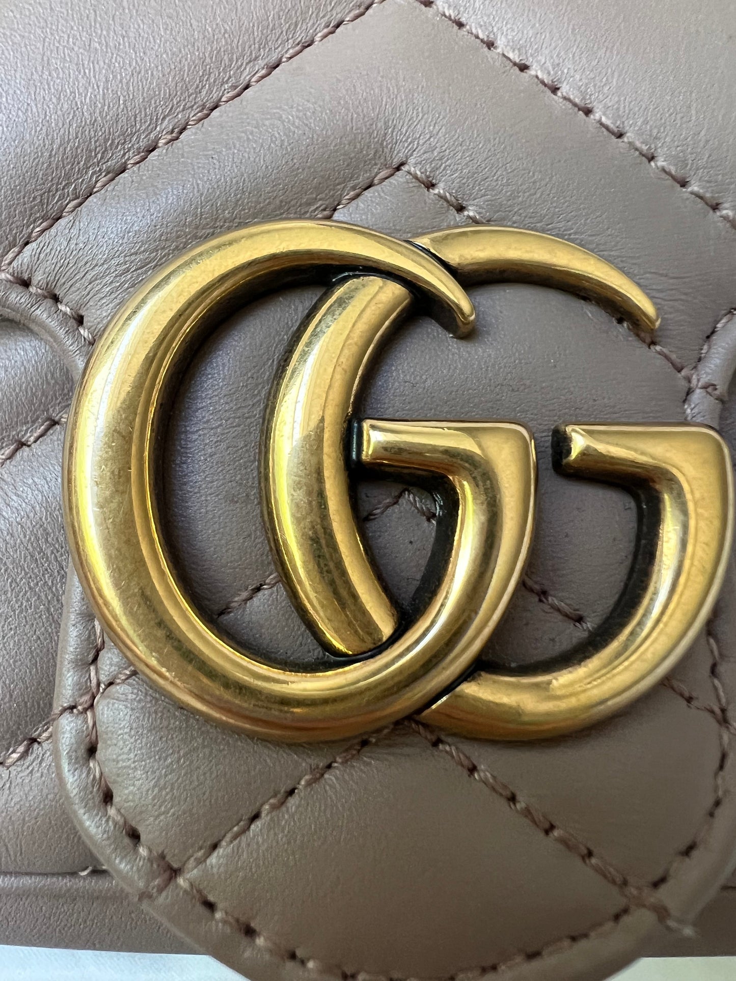 Gucci GG Dusty Pink Marmont Super Mini Shoulder Bag