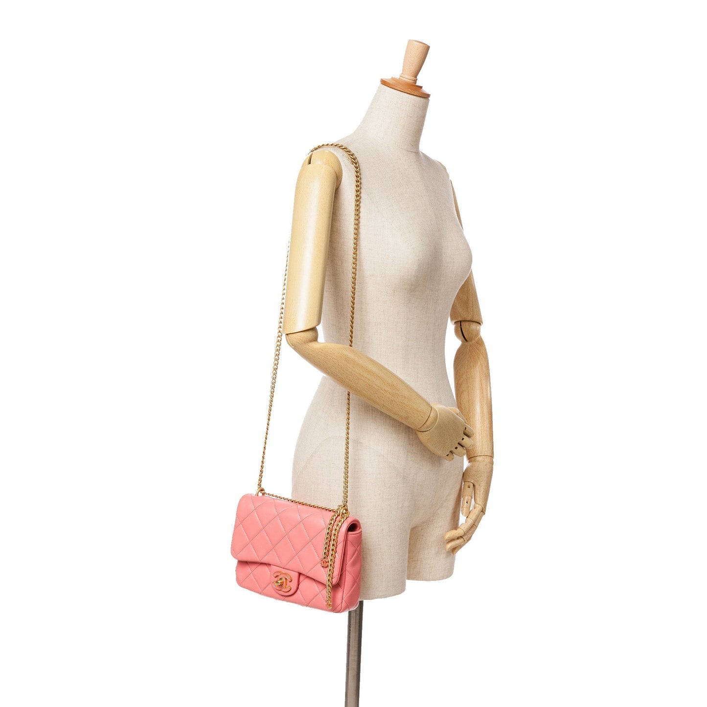 Pink Chanel Small Lambskin Pending CC Flap Shoulder Bag
