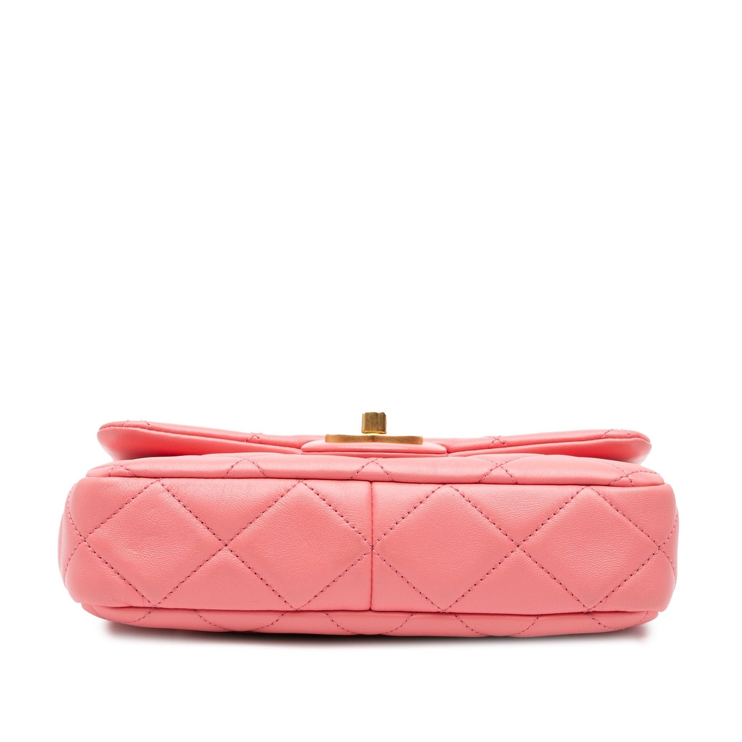 Pink Chanel Small Lambskin Pending CC Flap Shoulder Bag