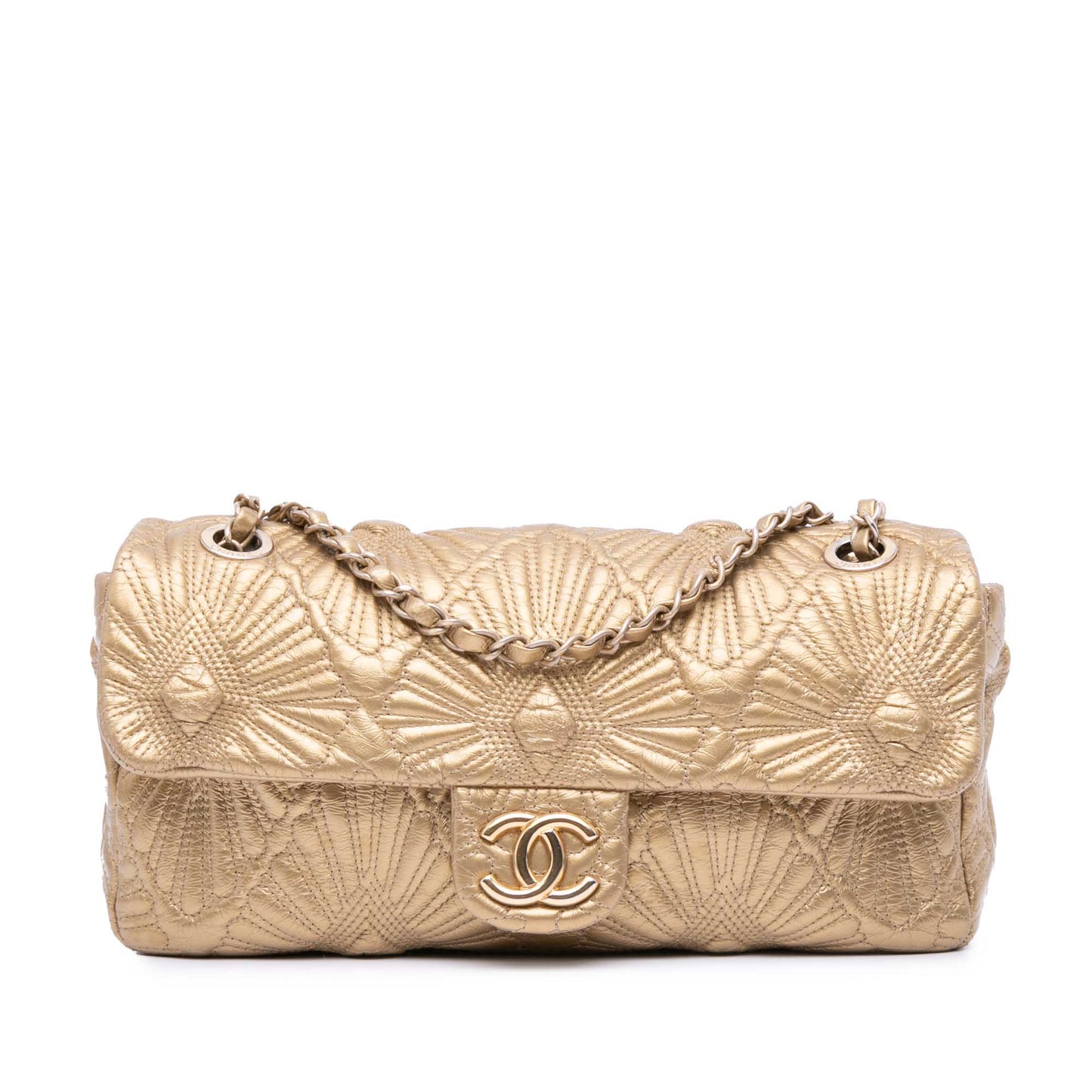 Gold Chanel Quilted Calfskin Ca D'Oro Flap Shoulder Bag