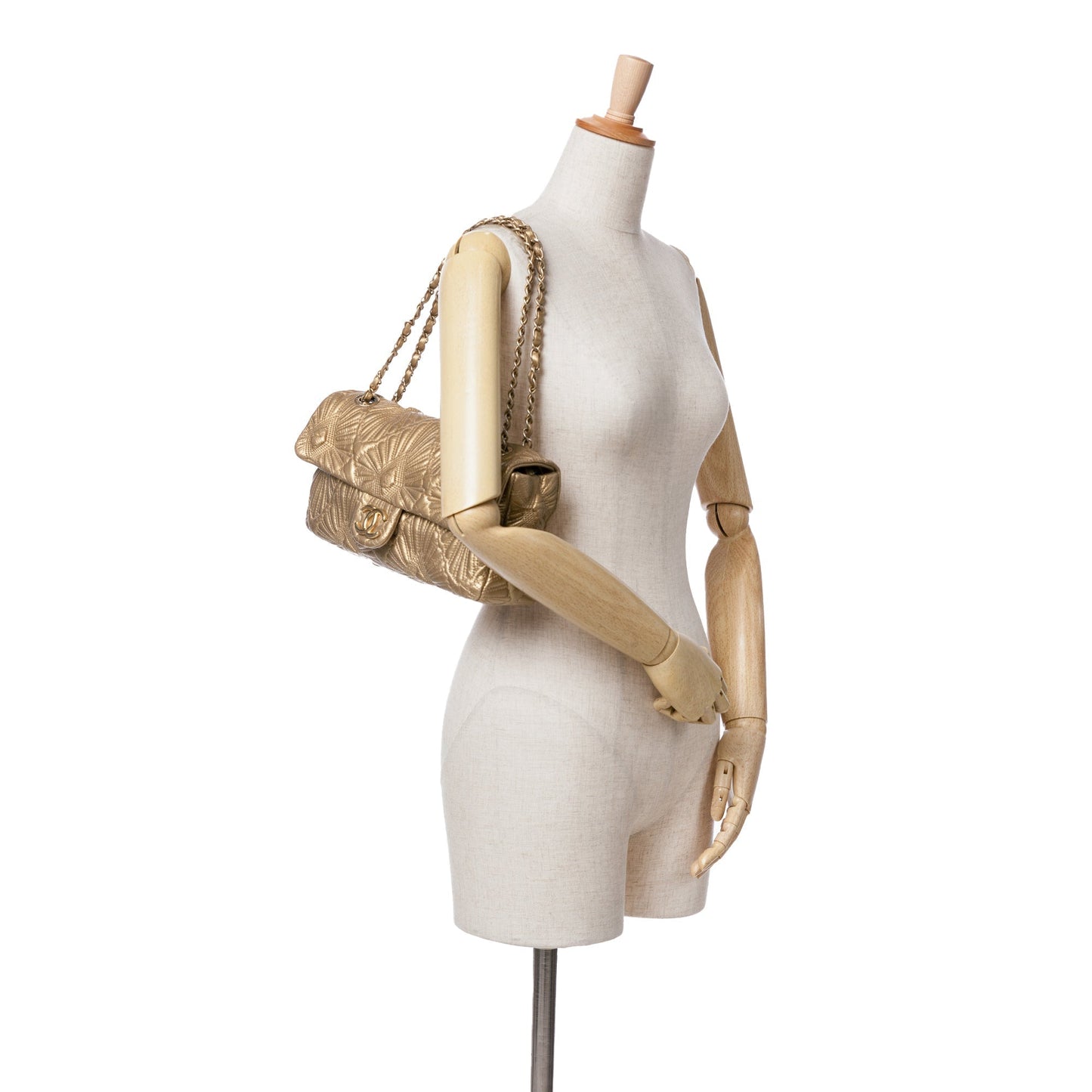 Gold Chanel Quilted Calfskin Ca D'Oro Flap Shoulder Bag