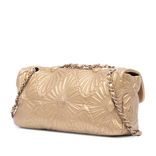 Gold Chanel Quilted Calfskin Ca D'Oro Flap Shoulder Bag