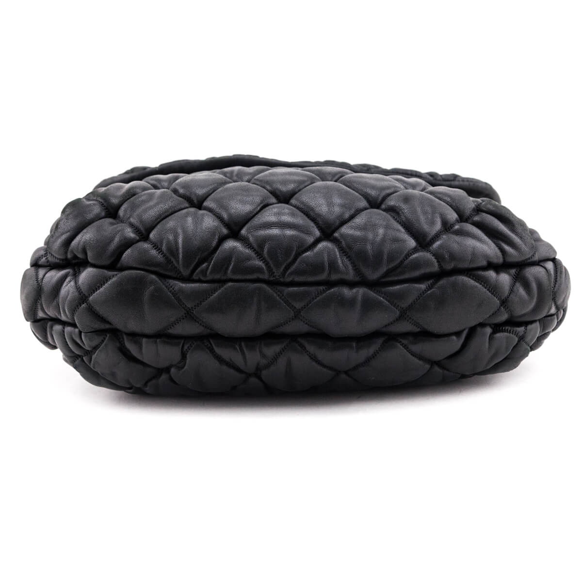 Chanel Black Quilted Lambskin Bubble Large Flap Shoulder Bag