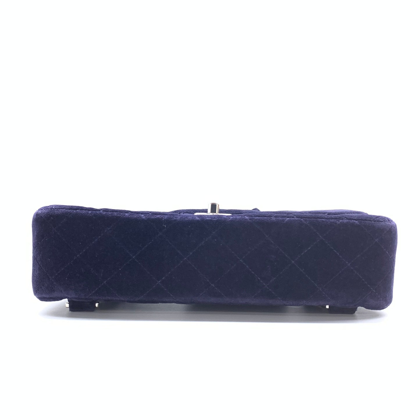 Chanel Navy Velvet Shoulder Flap Blackpack Vintage Silver HW, 1996